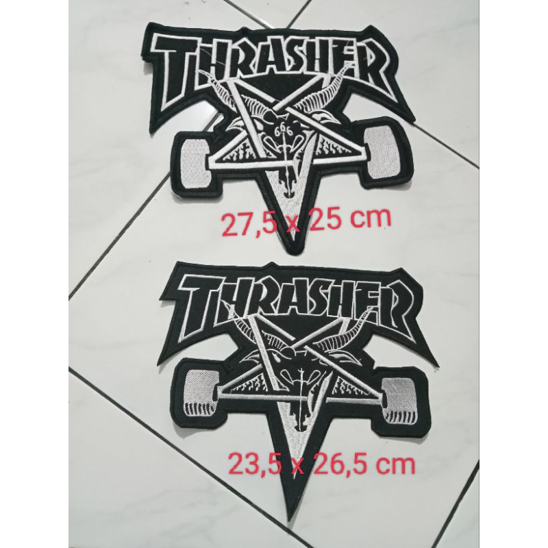 backpatch bordir thrashergoat tempelan punggung jaket