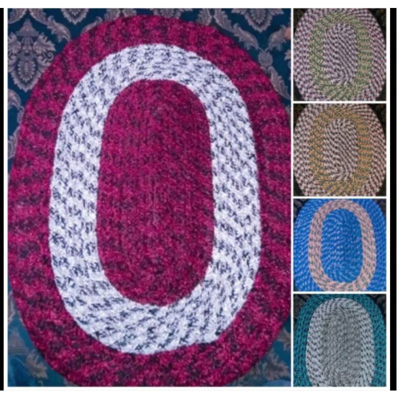 kesed kaki oval tebal/kesed lantai oval uk 40x60cm-+