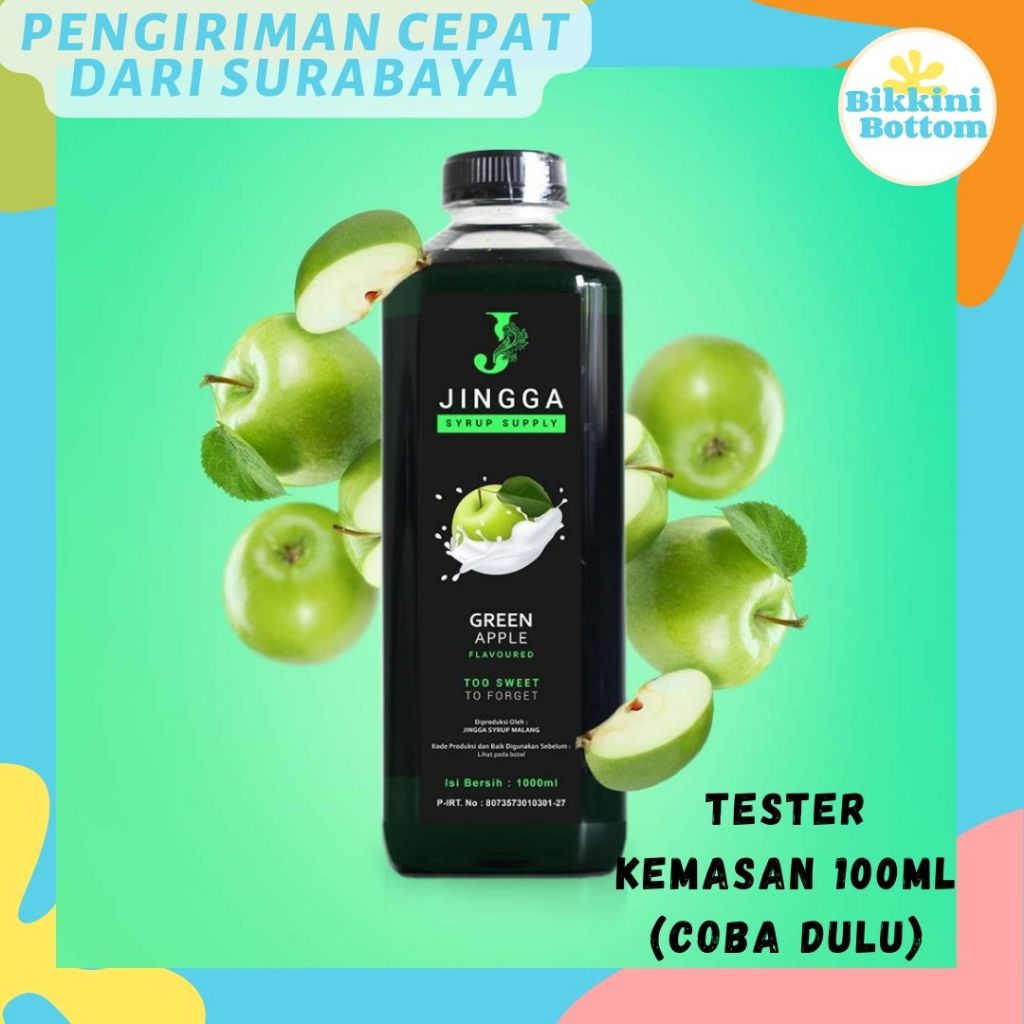 

JINGGA Green Apple Syrup 1000 ml - Sirup Flavour Apel Hijau Untuk Mocktail Cocktail Martini