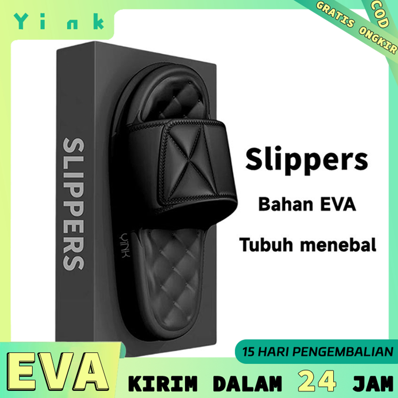 Yink Sandal Karet Pria Dewasa Empuk EVA Sendal Pria Slop Terbaru Casual EVA Cowok Remaja Murah Kekin
