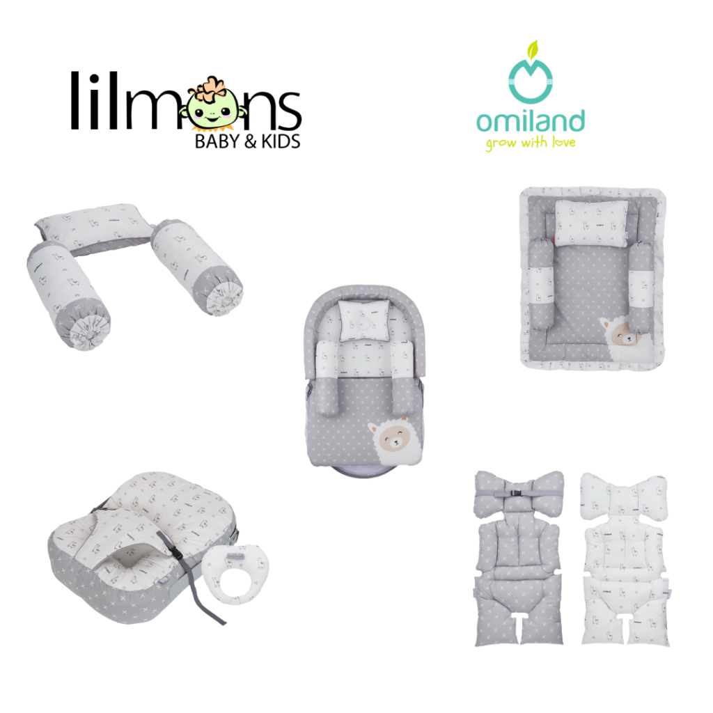 Omiland Bantal Set + Bantal Peang  | Kasur Lipat | Sofa Bayi Multifungsi  | Alas Stroller | LILMONS