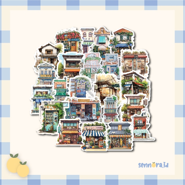 

Stiker sticker aesthetic vintage building | Sticker japanese building | Stiker laptop hp tumblr jurnal
