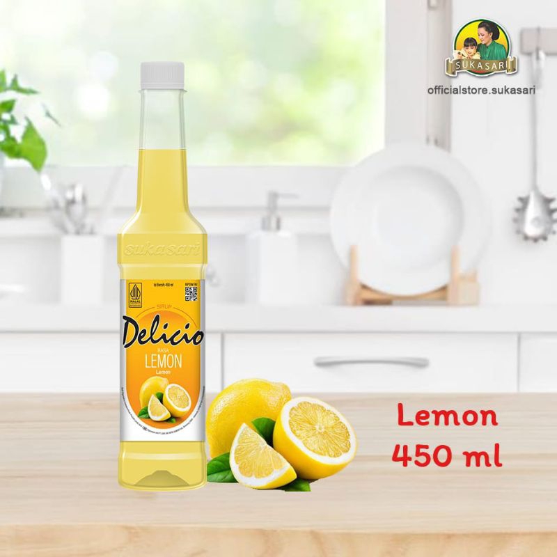 

Sirup Delicio sirup 450 ml, rasa buah segar, tanpa pemanis buatan, kemasan botol plastik