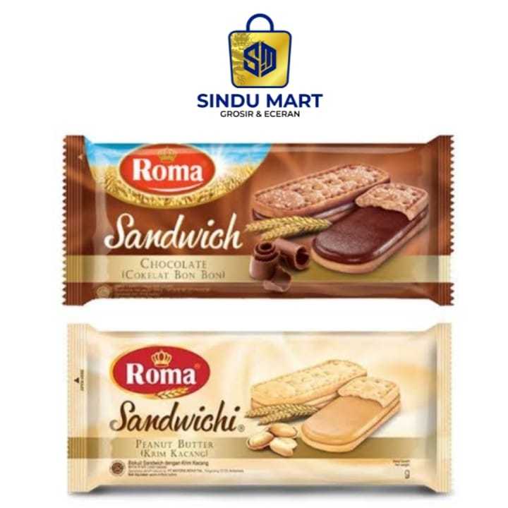 

Roma Sandwich rasa Peanut Butter, rasa Chocolate di Shope Sindumart