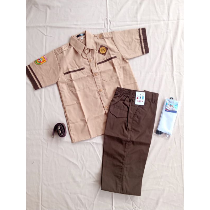 SERAGAM PRAMUKA SD COWOK LAKI LAKI KELAS 1-6 SD PENDEK FLAT BAHAN PREMIUM