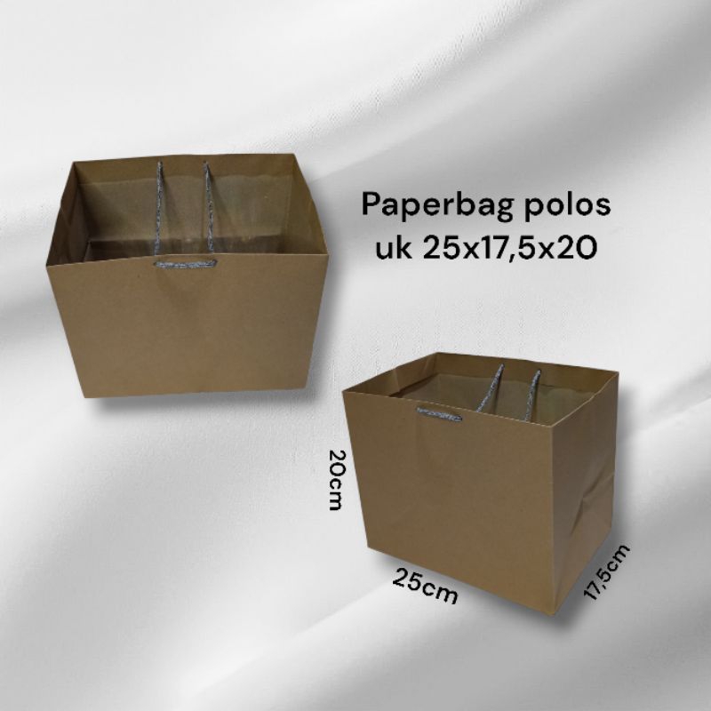 

Paperbag polos uk 25x17,5x20 untuk bingkisan