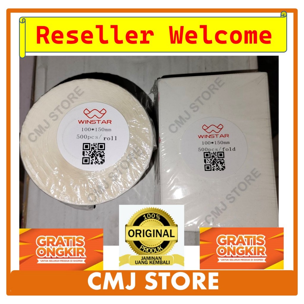 

Label Stiker Kertas Resi Thermal 100x150mm 500 pcs Merk Winstar Grosir