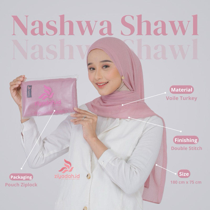 Nashwa Shawl - PASHMINA VOILE TURKEY by. Ziyadah.id
