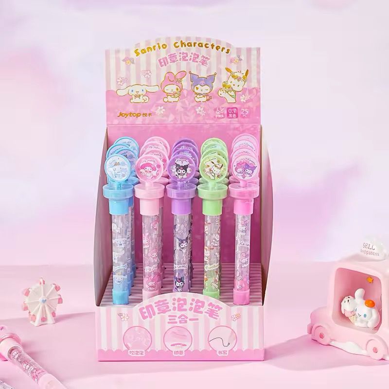 

Sanrio pen gel with stamp and bubble sanrio 3in1 bolpen cinnamoroll melody kuromi