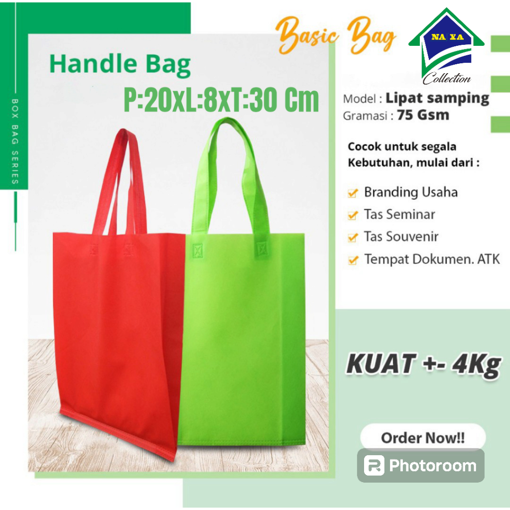 

Tas souvenir (1 lusin = 12 PCS) Tas Hajatan 20 x 8 x 30 cm / Goodie bag / Tas Box Nasi / Tas kotak Nasi / Tas Spunbond