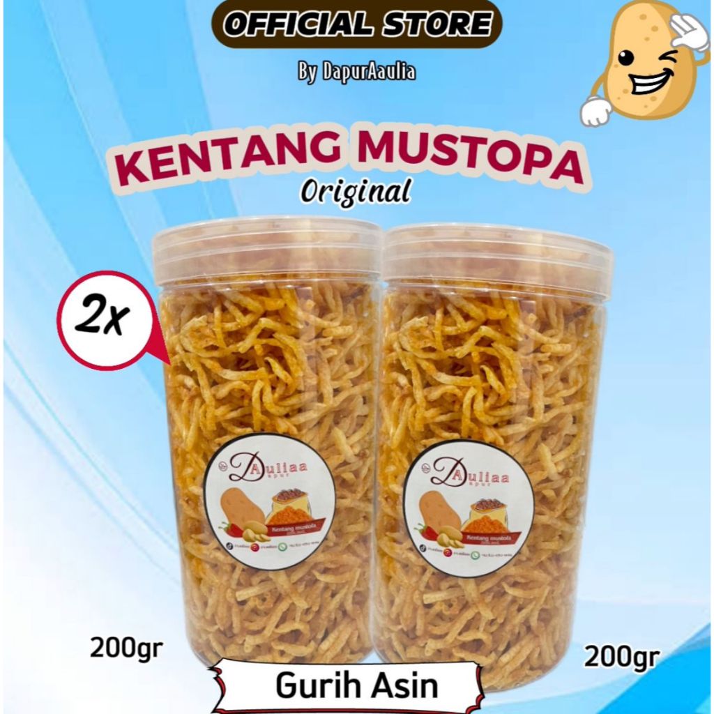 

[paket beli 2] Kentang mustofa gurih toples 1000ml gurih asin enak kriuk