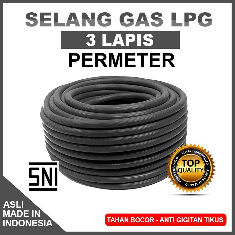 Selang Gas 3 Lapis Harga Per Meter SNI SBBO Hitam / Selang Gas LPG SBBO SNI Meteran High Pressure
