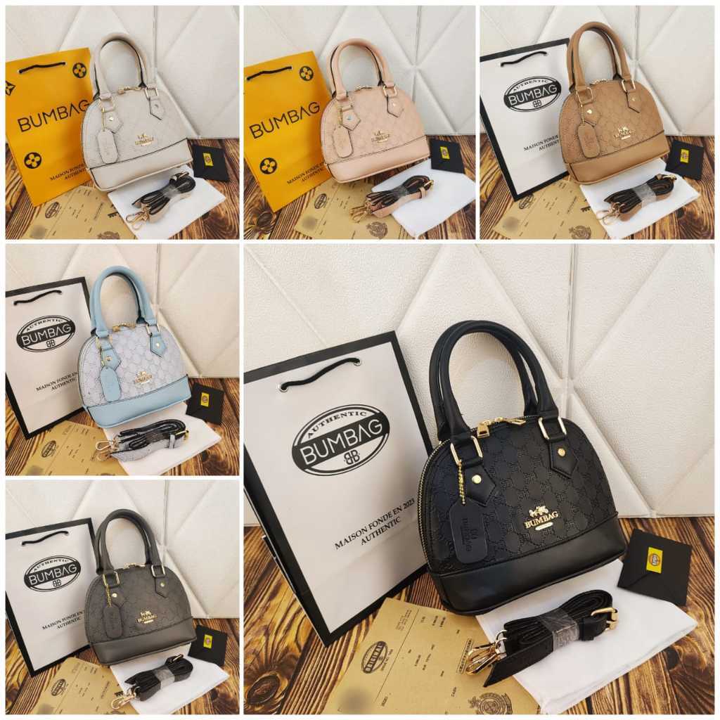 BUMBAG - Tas IMPORT Alma MEDIUM FREE PAPERBAG KOMPLIT BRANDED PREMIUM GROSIR HANDBAG MIRROR 191594