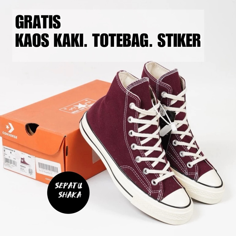 Sepatu Converse 70s Hight Marun BNIB | Converse 70’s Hi Merah Burgundy | Converse Tinggi Maroon Red