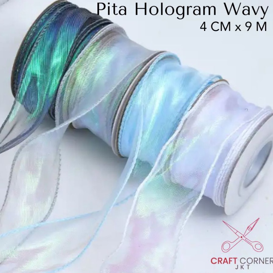 

PRODUK TREND ROLL Pita Hologram Fishtail Korea Buket 4 cm X 9 meter