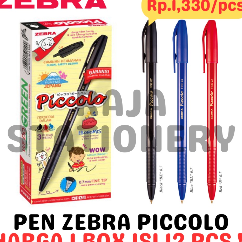 

BIG PROMO ZEBRA PICCOLO BALL PEN 7 BLACK BLUE RED PULPEN PEN PICCOLO ZEBRA HITAM BIRU MERAH 12PCS