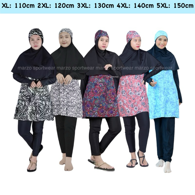 [JUMBO LD 150cm] Baju Renang Wanita Muslimah Syari Sulbi Setelan Baju Renang Muslim Wanita Jumbo Baj