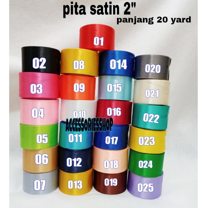 

TERLARISSS Pita satin 2 INCH 5cm panjang 2yard1Roll