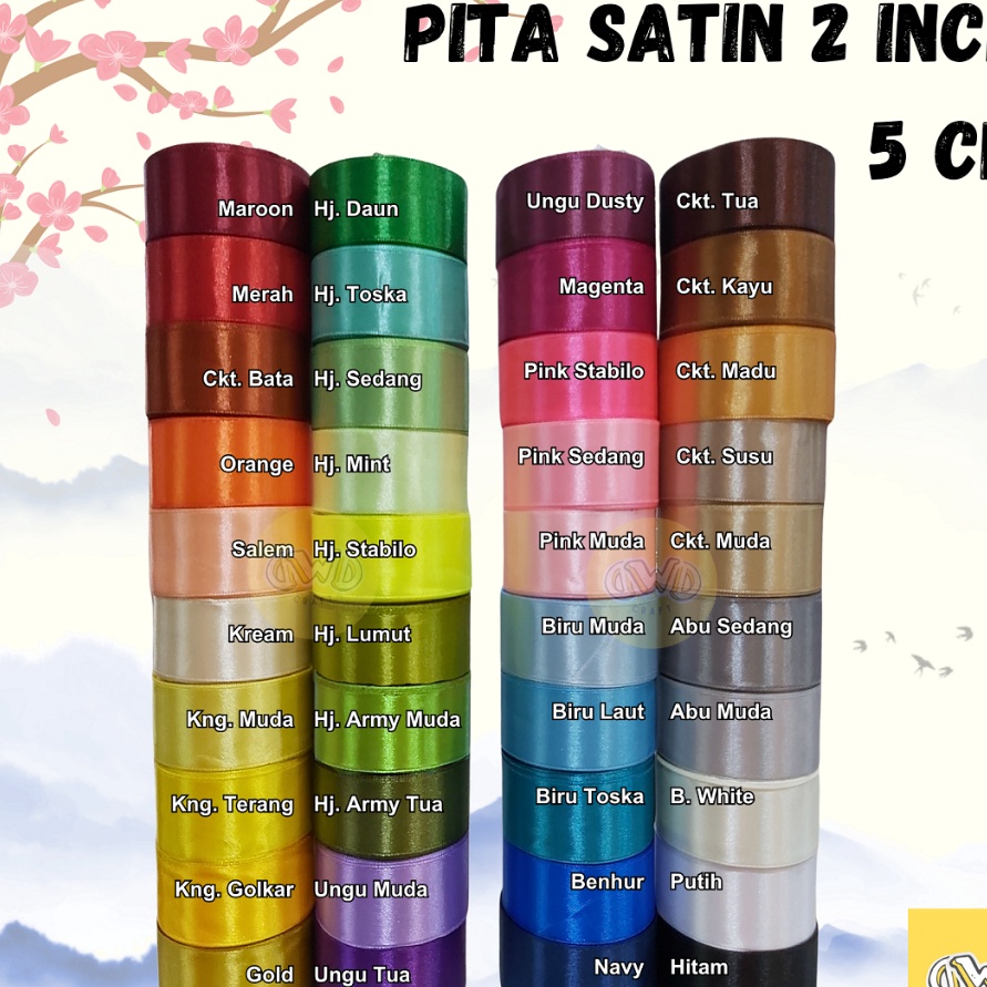 

SALE Pita Satin 2 INCH 5 CM