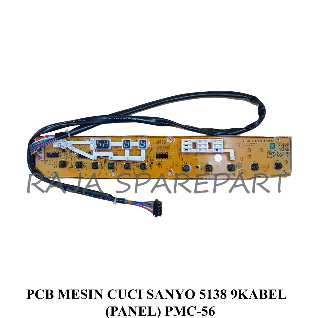 PMC-56 MODUL MESIN CUCI / PANEL / PCB MESIN CUCI SANYO 5138 9KABEL PANEL PMC-56