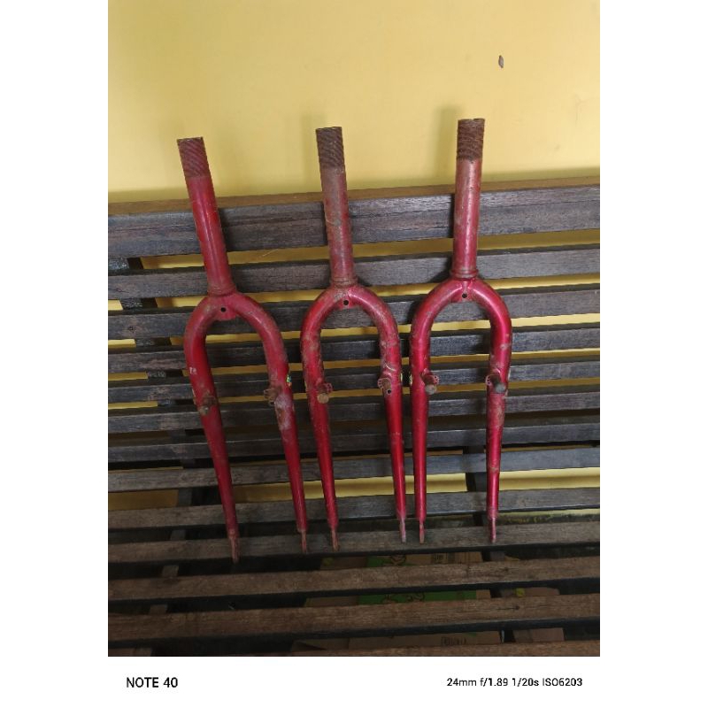 fork sepeda mtb 26 oversize nos merah antiq