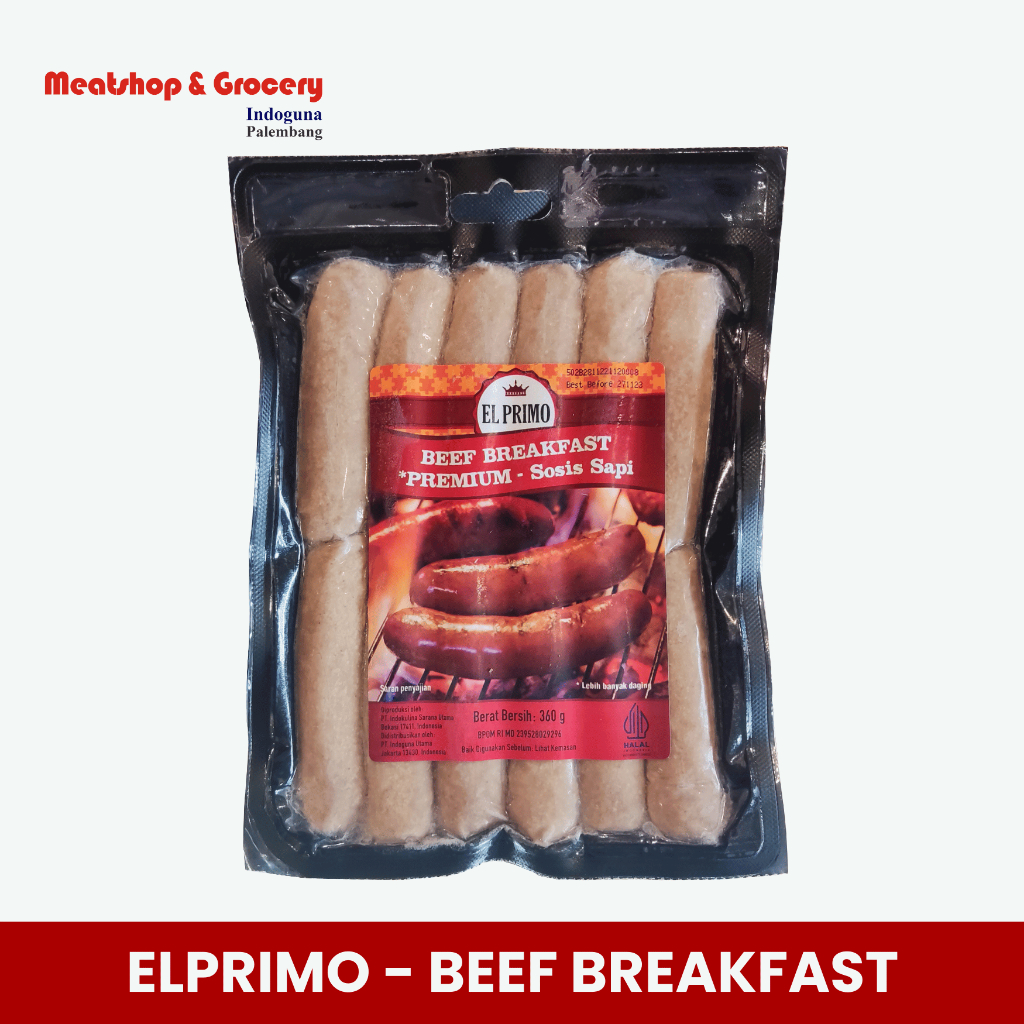 

Sosis El Primo Beef Breakfast Premium 360gr | Sosis Sapi | Meatshop Indoguna Palembang