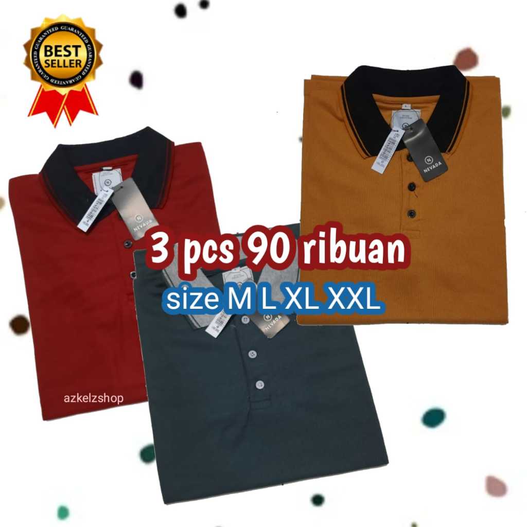 3PCS 90 RIBUAN KAOS KERAH POLOS LENGAN PENDEK TANPA SAKU II KAOS DISTRO BERKUALITAS BAGUS II KAOS NY