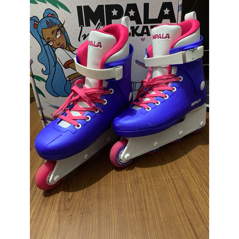 Impala lightspeed inline skate blue pink preloved || Sepatu roda impala