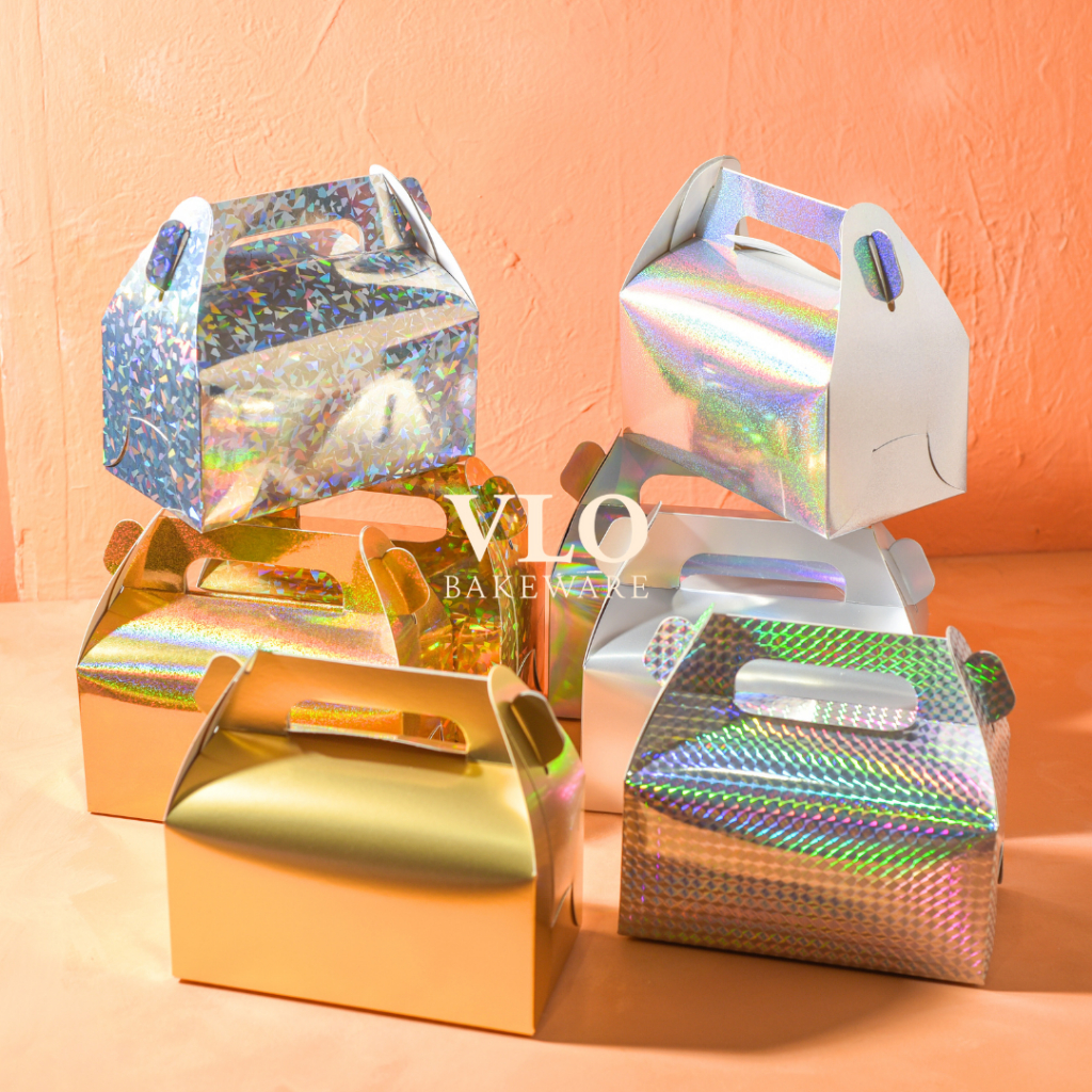 

Gable box hampers ulang tahun hologram premium | box jinjing kue kering birthday natal imlek lebaran