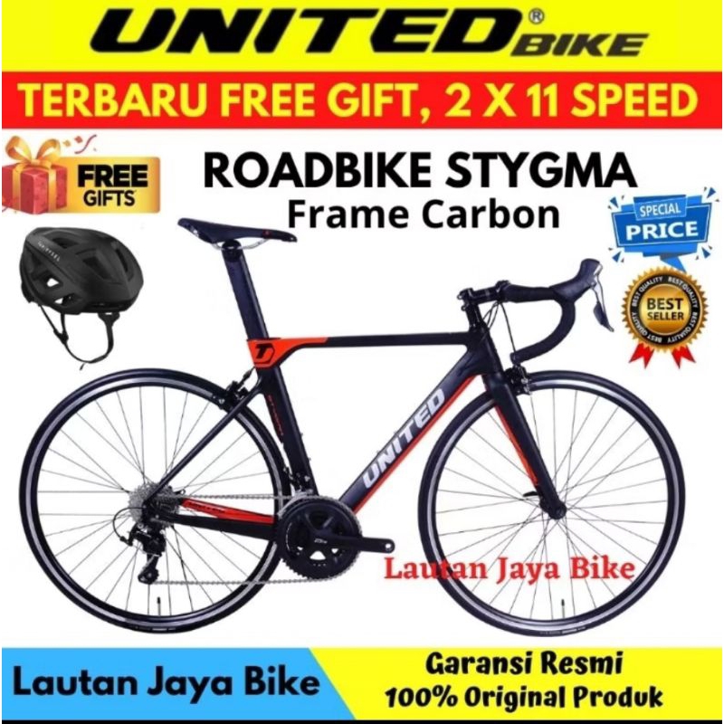 SEPEDA BALAP UNITED STYGMA 700C 105 CARBON ROADBIKE