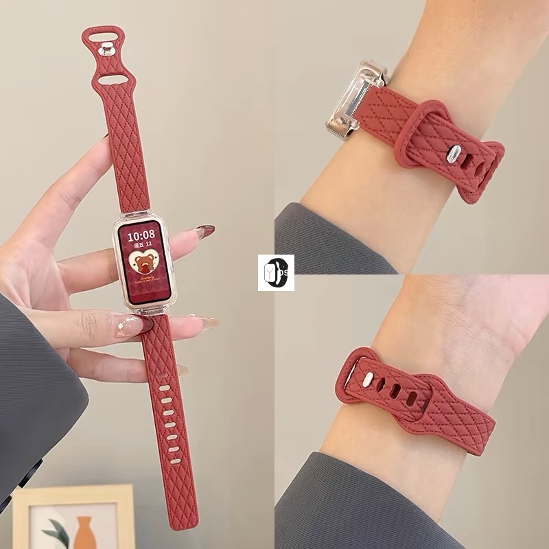Huawei band 9 Strap original Tali Pengganti Case+Strap cocok untuk Huawei Band 9/8/7 Silicone Leathe