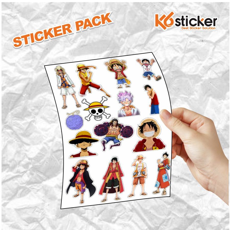

STIKER PACK - 15pcs MONKEY D LUFFY - LAPTOP, AKSESORIS HP, ANTI AIR, MOTIF,HELM.
