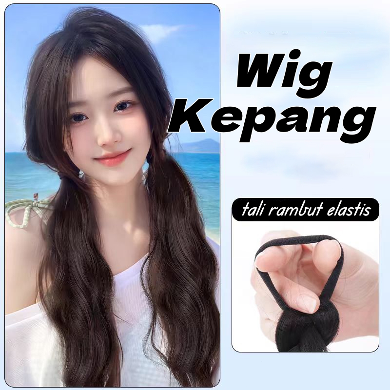 Wig Kepang Ponytail Ekor Kuda Rambut Palsu Wig Kepang Wig Wanita Rambut Panjang Kepang Panjang Wig E