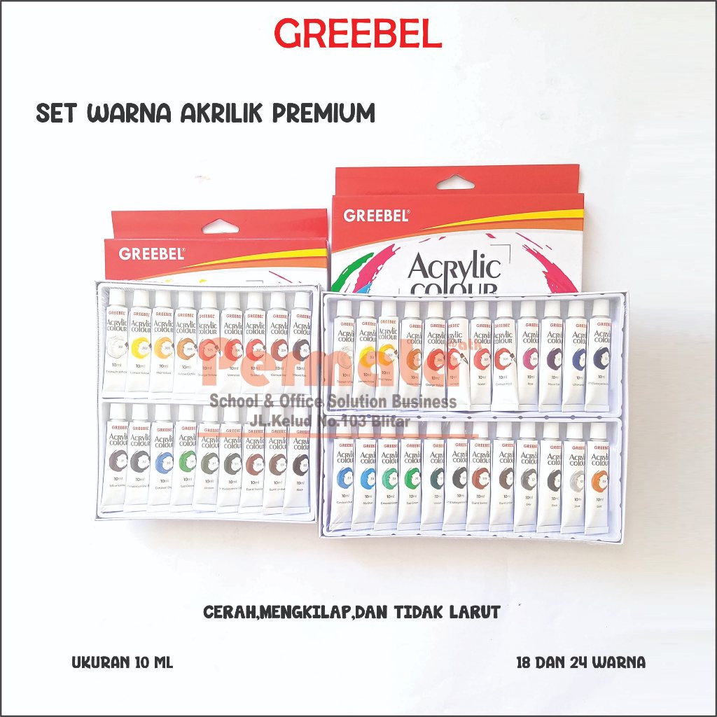 

GREEBEL Cat Akrilik / Acrylic Colour / Acrylic Paint 10ml 18 , 24 Warna