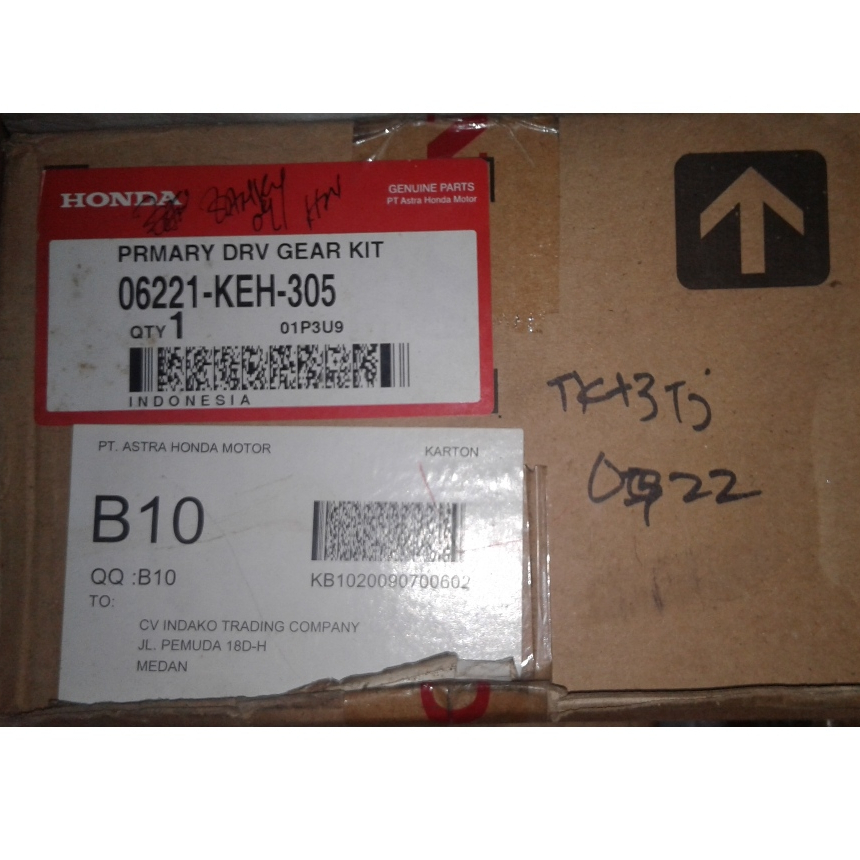 06221KEH305 PRMARY DRV GEAR KIT GIGI KLOS BESAR MEGAPRO 08 ORIGINAL 100% HONDA