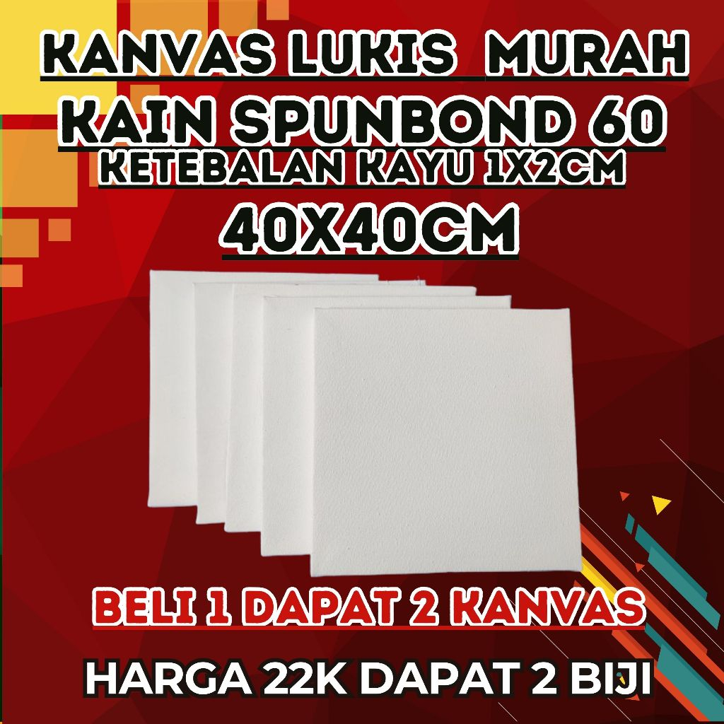 

Kanvas lukis 40x40 cm murah BELI 1 DAPAT 2 KANVAS, kain spunbond