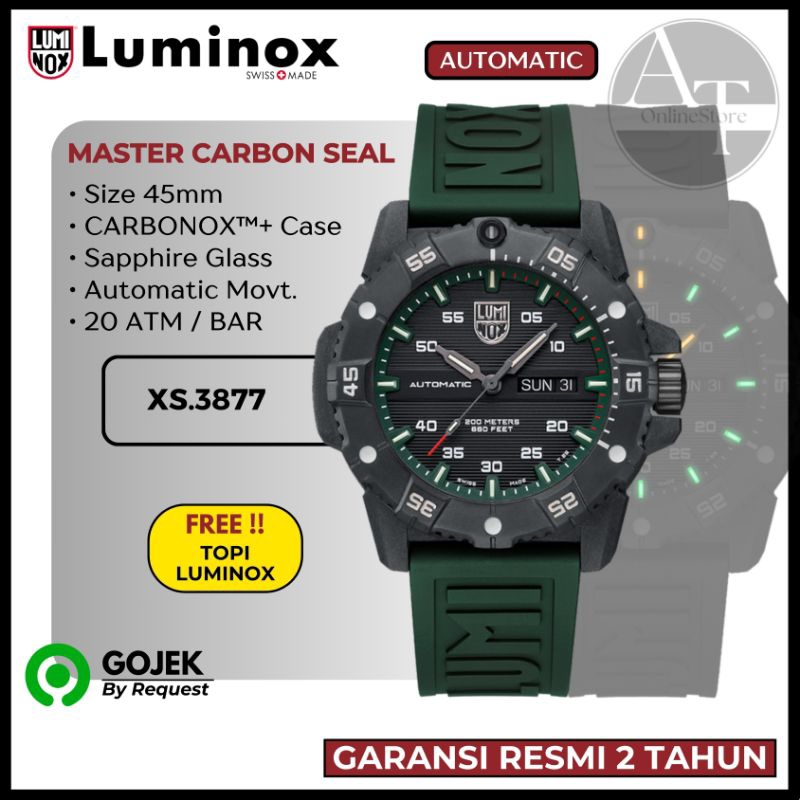 Jam Tangan Pria Luminox 3877 Master Carbon Seal Automatic ORIGINAL Resmi