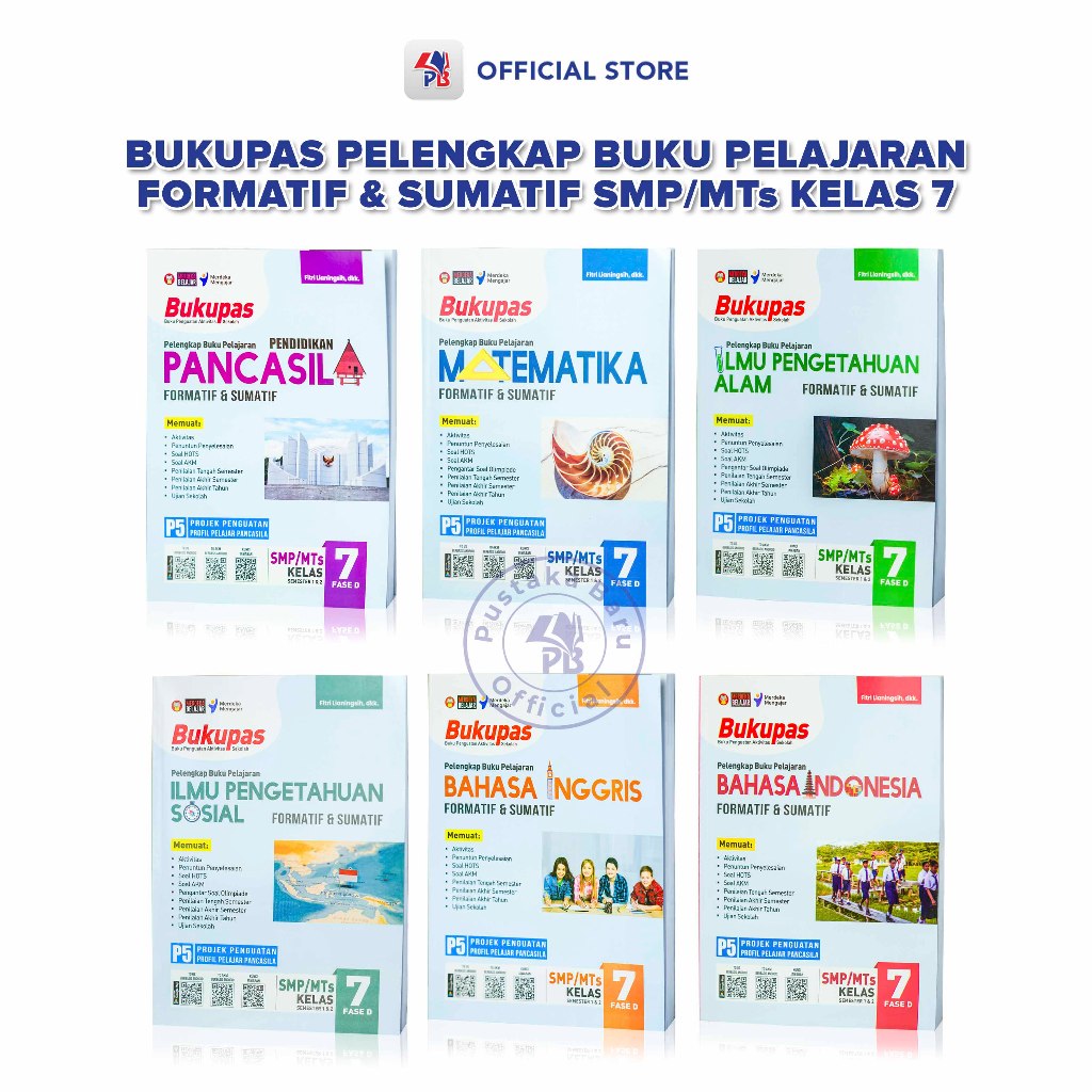 Buku P5 SMP MTs Kelas 7 / Bukupas Pelengkap Buku Pelajaran Pancasila Matematika Bahasa Indonesia Bah