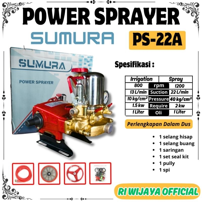 SUMURA POWER SPRAYER PS-22A/POWER SPRAYER CUCI MOTOR DAN MOBIL/SPRAYER PUPUK