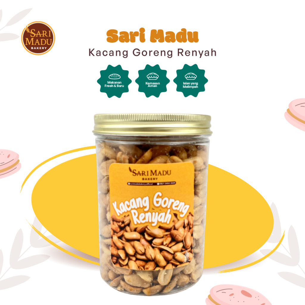 

Kacang Goreng Panggang Cemilan Renyah Gurih 6 Bulan Penyimpanan 500 Ml By Sari Madu Bakery