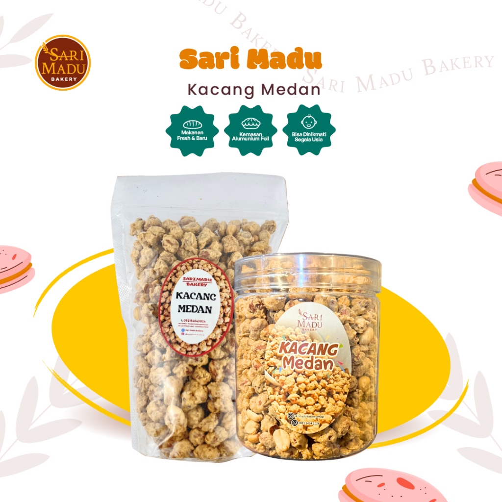 

Kacang Medan Gurih Renyah Rempah-Rempah Cemilan 6 Bulan Penyimpanan 250 Gr By Sari Madu Bakery