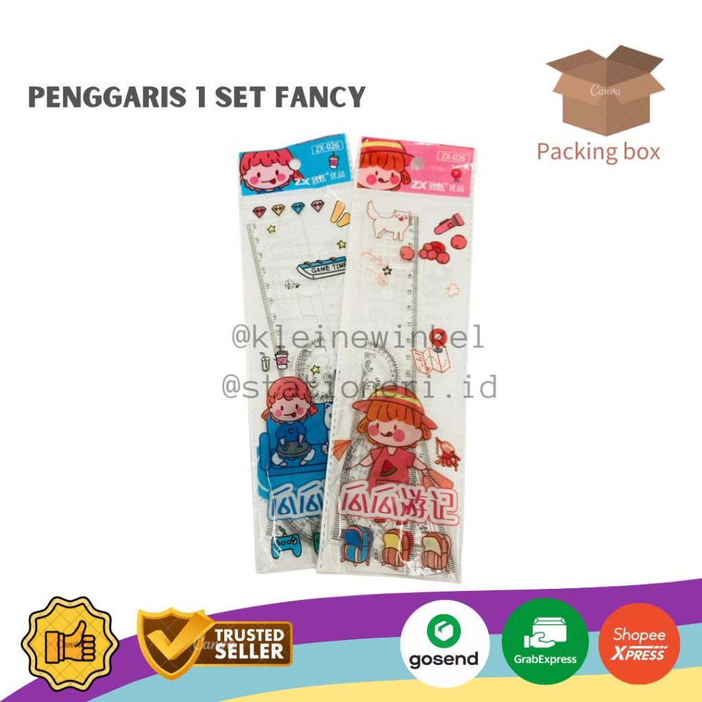 

Penggaris Set Busur Segitiga Motif Fancy/ Polos