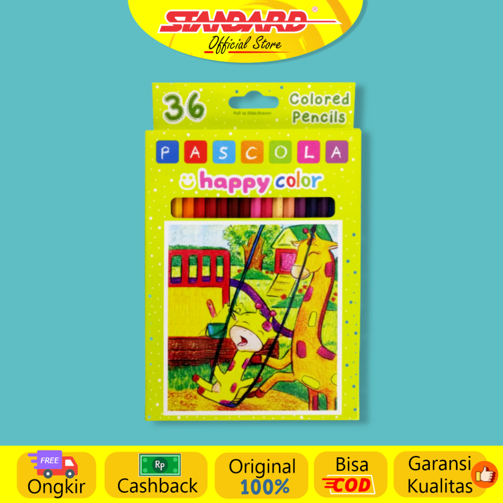 

Standard - Pascola Happy Color Pencil 36 / Set ( Pensil Warna / Pewarna / Coloring )