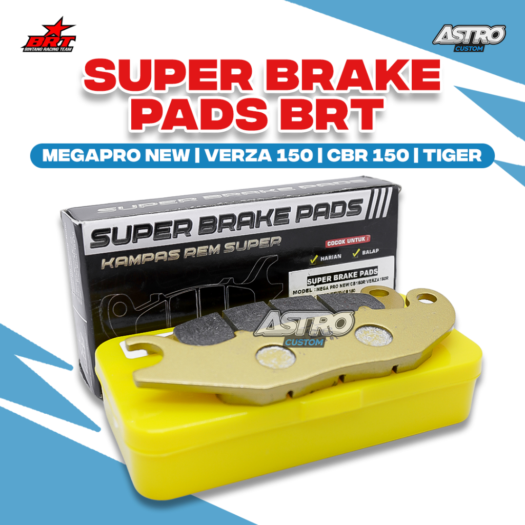 Super Brake Pads BRT Megapro Verza 150R CB150R Tiger CB 150 Kampas Rem PAD Front Rear