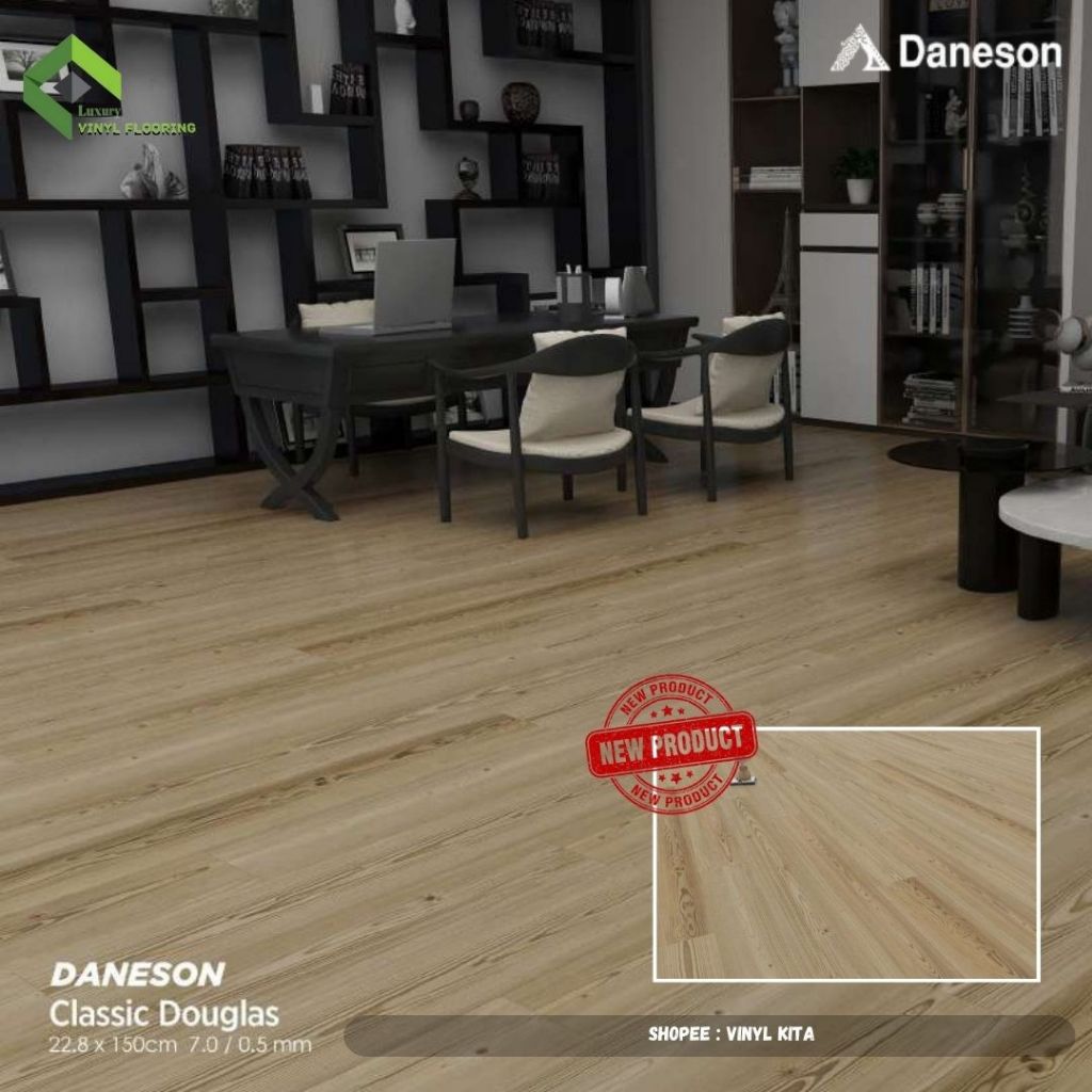 lantai SPC Daneson series Classic Douglas tebal 7mm uk. 22,8cm x 150cm