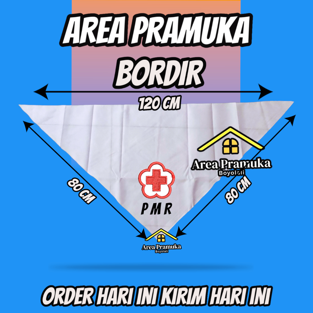Syal PMR putih bordir / syal PMR bordir