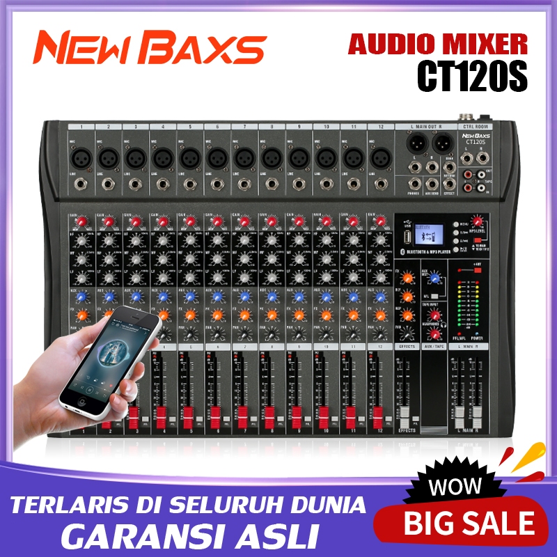 NEW BAXS CT-120S 12-channel mixer profesional mendukung PC/USB/MP3/Bluetooth playback KTV bar party 
