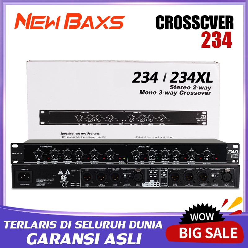 NEW BAXS Crossover 223XL/234XL Pemrosesan independen tinggi, menengah dan bass, 2 masuk dan 6 keluar