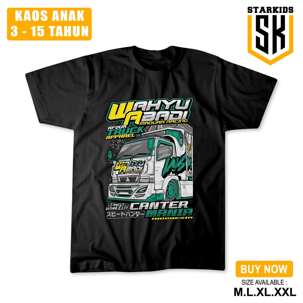 BAJU KAOS ANAK TRUK OLENG WAHYU ABADI ANAK KAOS TRUCK MODIF ANAK KAOS ANAK USIAA 3-15 TAHUN GAMBAR T