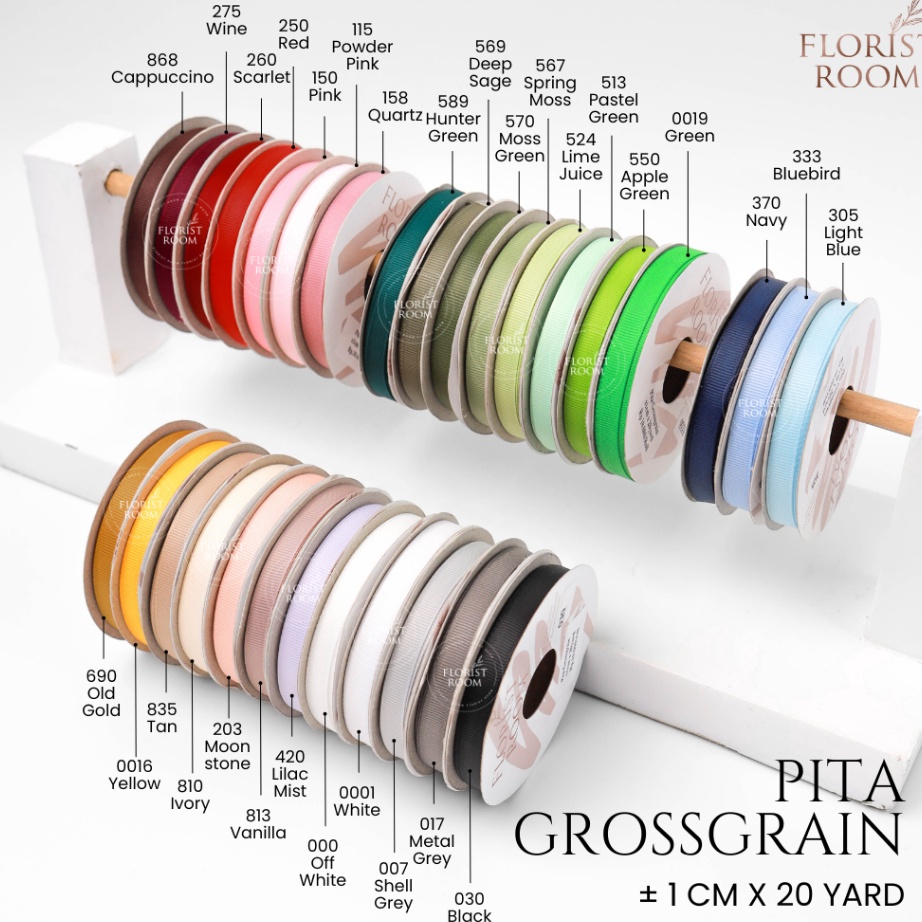 

TERLARIS Pita Grossgrain 1cm x 2 Yard Ribbon